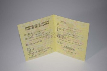 Свидетельство о Рождении Украинской ССР 1970-1991 в Санкт-Петербурге